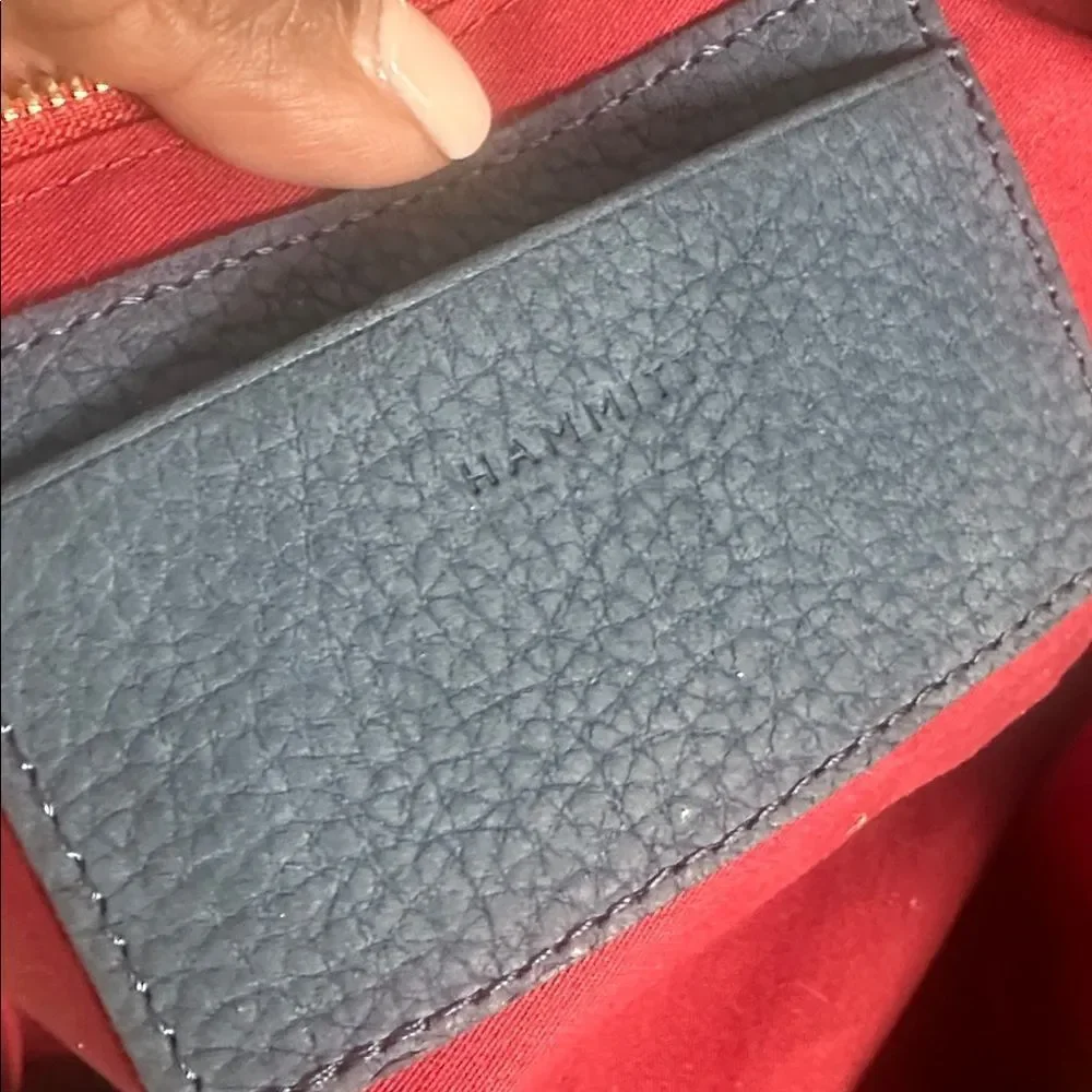 Hammit Morgan Nubuck Leather Blue Crossbody & Shoulder Bag